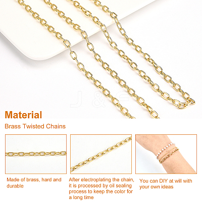 1M Brass Oval Paperclip Chains CHC-BC0001-15-1