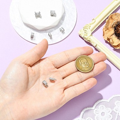 7Pcs 7 Styles Brass Micro Pave Cubic Zirconia Tube Bails KK-CJ0004-47P-1
