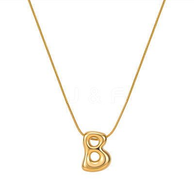 304 Stainless Steel Alphabet Pendant Necklaces for Men and Women GP1122-2-1