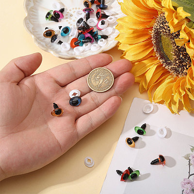 14Pairs 7 Colors Plastic Craft Eyes DIY-CA0007-86A-1