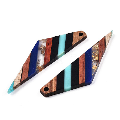 Transparent Resin & Walnut Wood Big Pendants RESI-TAC0017-52-A01-1