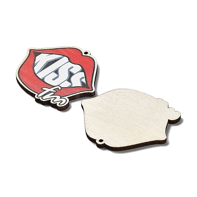 Single Face Printed Wood Pendants WOOD-B008-05-1