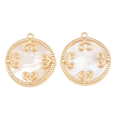 Brass & Natural Shell Pendants SH-CBA7BFE-02A-G-1