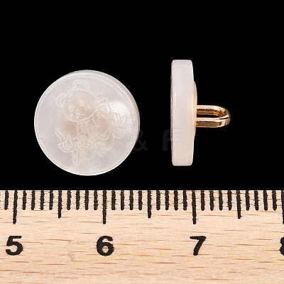 1-Hole Resin Alloy Shank Buttons FIND-B065-03G-03-1