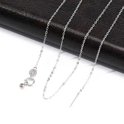 925 Sterling Silver Cable Chain Adjustable Slider Necklaces for Women NJEW-U030-01S-01-1