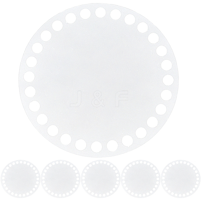6Pcs Flat Round Acrylic Sheet MACR-CP0001-01B-1