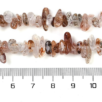 Natural Black Gold Rutilated Quartz Beads Strands G-G905-20-1