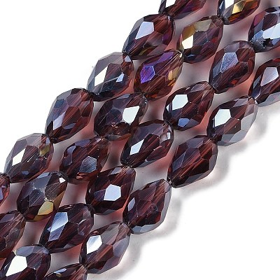 Transparent Electroplate Glass Beads Strands EGLA-N013-T8mm-B03-1