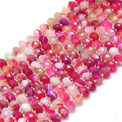 Natural Banded Agate Beads Strands G-P573-A08-01-1