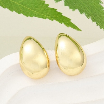 Rack Plating Brass Teardrop Stud Earrings EJWE-Q766-03G-1