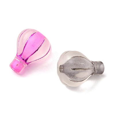 Spray Painted Transparent Acrylic Beads X-OACR-H054-14-1