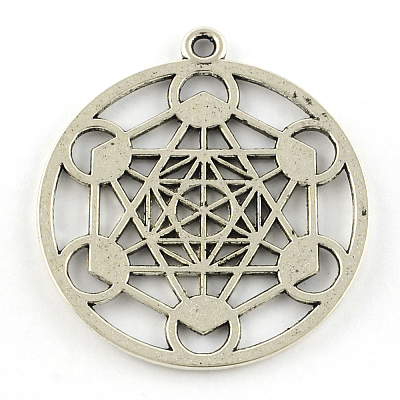 Tibetan Style Alloy Pendants X-TIBEP-R348-39AS-RS-1
