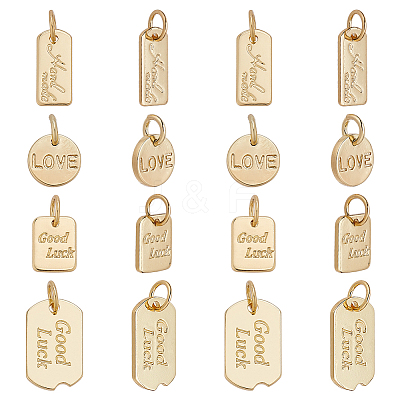 20Pcs 4 Styles Brass Charms KK-ME0001-39-1