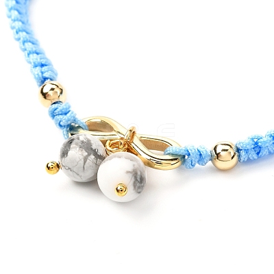 Adjustable Natural Gemstone Braided Bracelets BJEW-JB07026-1
