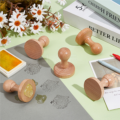 Wood Stamps with Handle AJEW-WH0348-630A-1