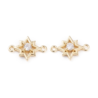 Brass Micro Pave Cubic Zirconia Links ZIRC-L097-012G-1