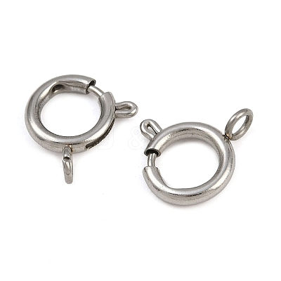 304 Stainless Steel Spring Ring Clasps STAS-B095-05E-P-1