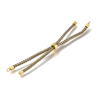 Braided Cotton Cord Slider Bracelet Making MAK-R001-01G-26-1