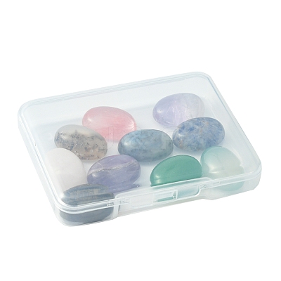 10Pcs Natural Mixed Gemstone Cabochons G-FS0005-68-1