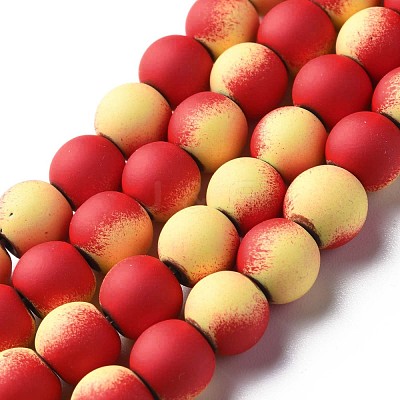 Spray Painted Non-magnetic Synthetic Hematite Beads Strands G-N337-01H-1