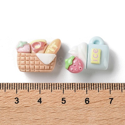 Strawberry Theme Opaque Resin Cabochons RESI-K043-28-1