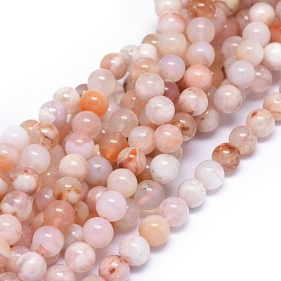 Natural Cherry Blossom Agate Beads Strands G-I249-B01-02-1