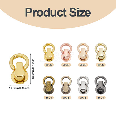 24Pcs 8 Colors Alloy Bag Suspension Clasps FIND-TA0009-98-1