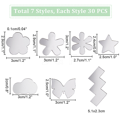 210 7 Styles Self Adhesive Acrylic Cabochons DIY-PH0023-16A-1