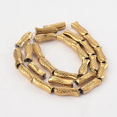 Fish Electroplated Non-magnetic Synthetic Hematite Bead Strands G-M232-09G-1