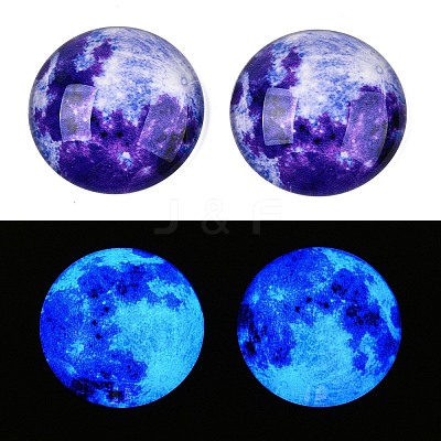 Fluorescent Glass Cabochons GGLA-T004-12F-1