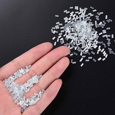 Transparent Colours Luster Glass Bugle Beads SEED-N005-001-A13-1