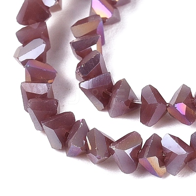 Electroplate Opaque Glass Beads Strands EGLA-Q139-01A-C07-1