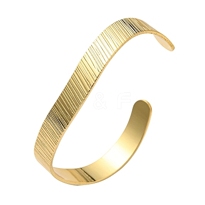 Rack Plating Brass Flat Cuff Bangles BJEW-D057-01G-1