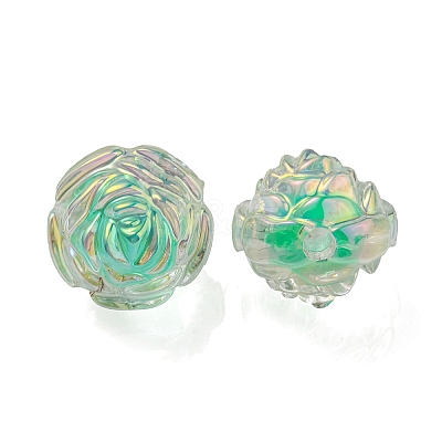 UV Plating Rainbow Iridescent Acrylic Beads OACR-P010-20E-1