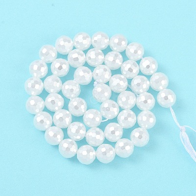 Electroplated Glass Pearl Beads Strands BSHE-C007-A01-01-1-1