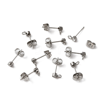 304 Stainless Steel Stud Earrings Findings STAS-WH0029-44A-P-1