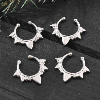 304 Stainless Steel Spike Clip on Nose Rings AJEW-A062-05P-03-1