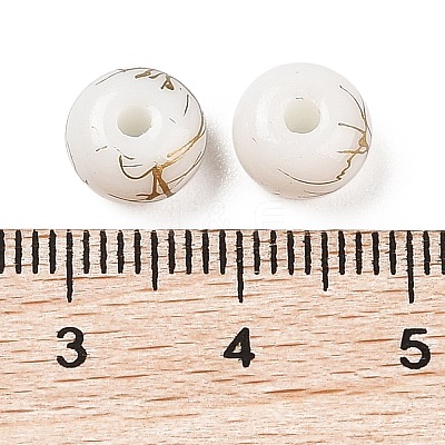Opaque Spray Painted Glass Beads GLAA-G118-01J-1