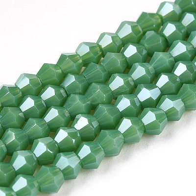 Opaque Solid Color Electroplate Glass Beads Strands EGLA-A039-P2mm-A08-1