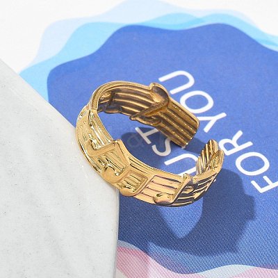 304 Stainless Steel Open Cuff Rings for Women STAS-Z117-18G-1