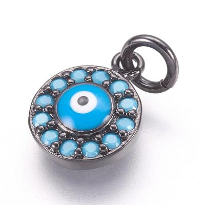 Brass Micro Pave Cubic Zirconia Charms ZIRC-E124-63-1
