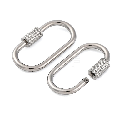Non-Tarnish 304 Stainless Steel Screw Carabiner Lock Charms STAS-K192-01P-A-1