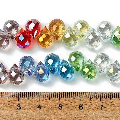 Transparent Electroplate Glass Beads Strands GLAA-K064-07A-1