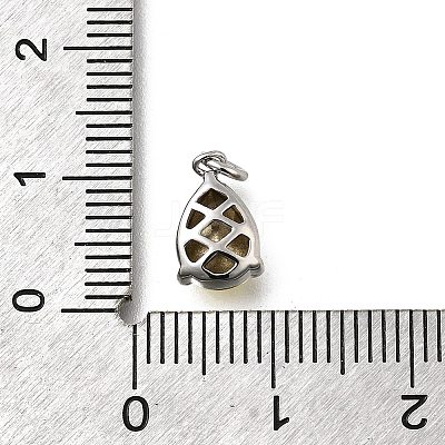 Teardrop Brass with Glass Charms KK-G525-09P-1