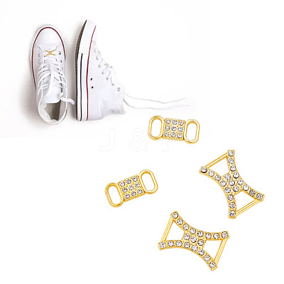 4 Pair 2 Styles Iron Shoelace Buckle Clips IFIN-AR0001-37-1