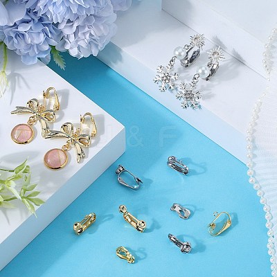 24Pcs 6 Styles 304 Stainless Steel Clip-on Earring Converters Findings STAS-SC0006-79-1