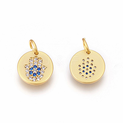 Brass Micro Pave Cubic Zirconia Charms ZIRC-F095-05-1