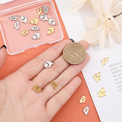20Pcs 4 Style 304 Stainless Steel Charms STAS-CA0001-95-1