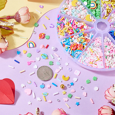 70G 10 Styles Handmade Polymer Clay Sprinkles Mix CLAY-SW0001-03B-1