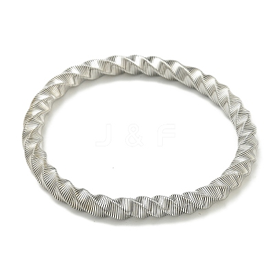 Non-Tarnish Adjustable 304 Stainless Steel Twist Spring Wire Bracelets BJEW-H617-14P-1